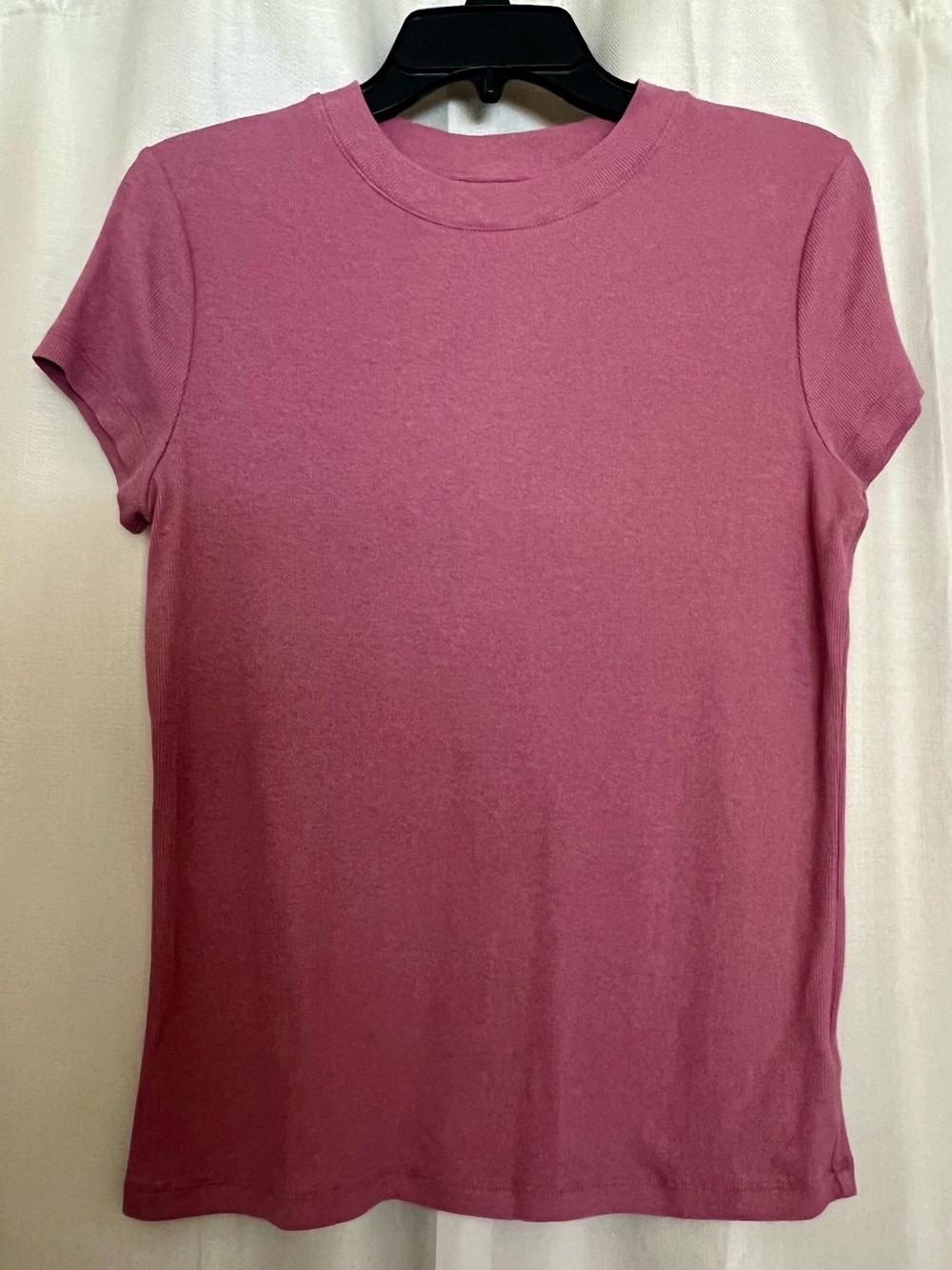 A New Day Women’s Large Pink Ribbed Short Sleeve Crew Neck Tee